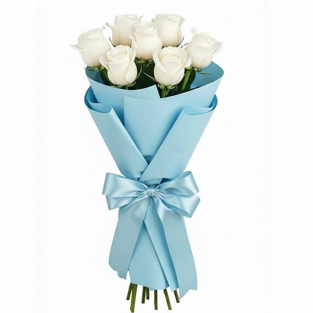 Букет 7 белых роз Проуд в Каменецкий