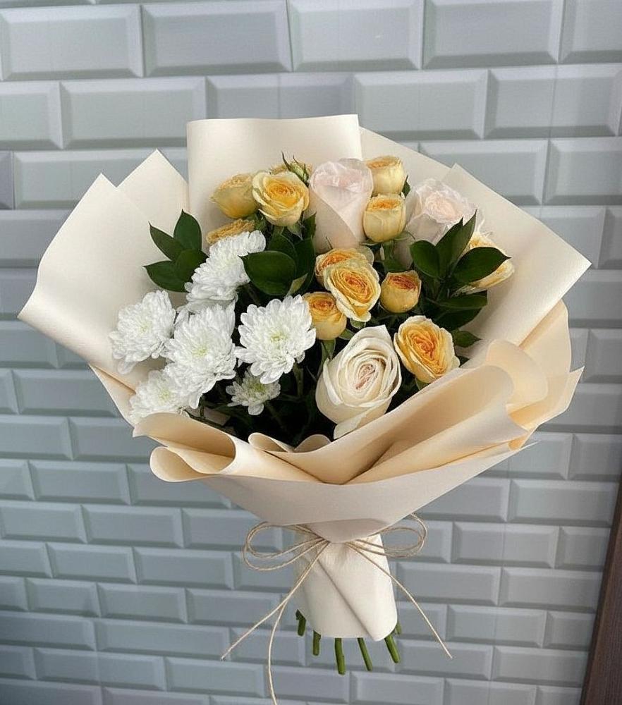 Букет цветов из: Розы и Хризантемы в Каменецкий