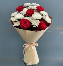 Букет цветов из:  Розы и Хризантемы в Каменецкий