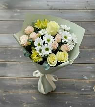 Букет цветов из:  Альстромерии, Розы и Хризантемы в Каменецкий