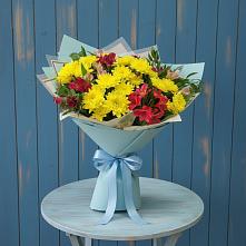 Букет цветов из:  Альстромерии и Хризантемы в Каменецкий